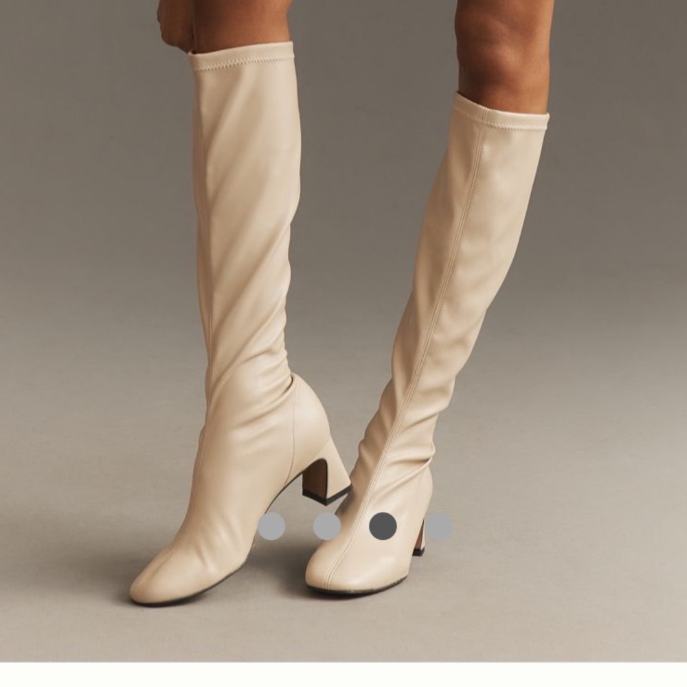 Maeve Cream Knee-High Boots